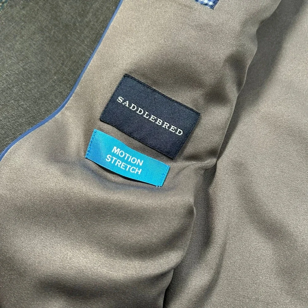 Saddlebred Blazer 48R Grey Motion Stretch Two Button Sport Coat Mens